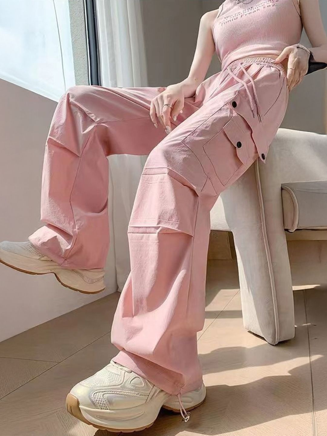 

StyleCast Women Original Regular Fit Solid Cargos Trousers, Pink