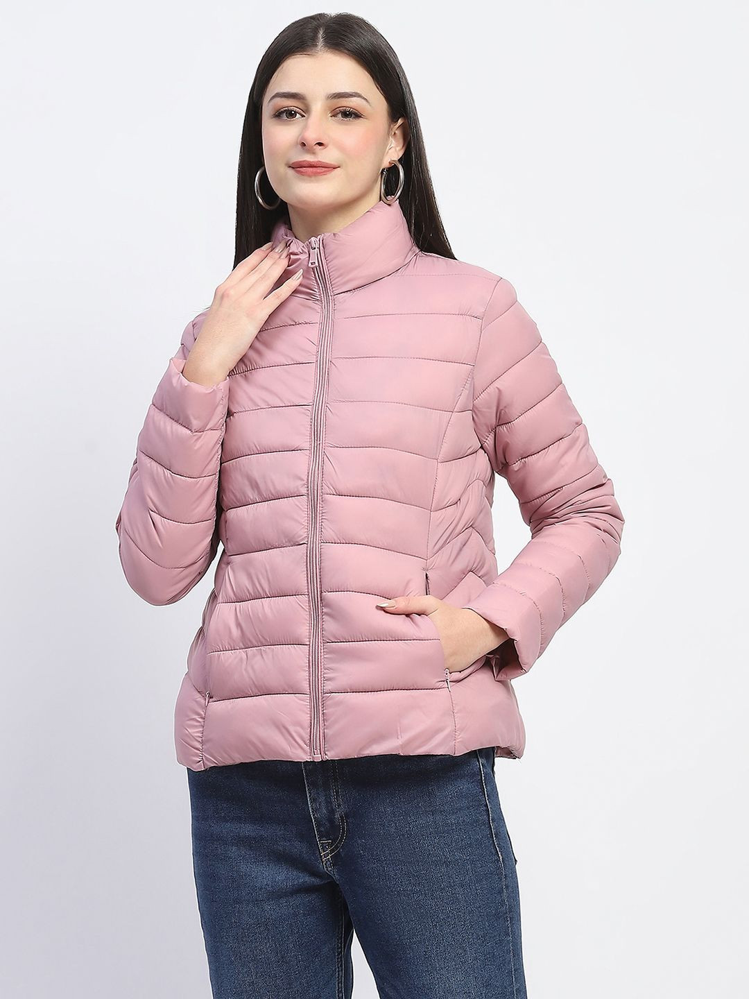 

Madame Women Camouflage Polyester Puffer Jacket, Pink