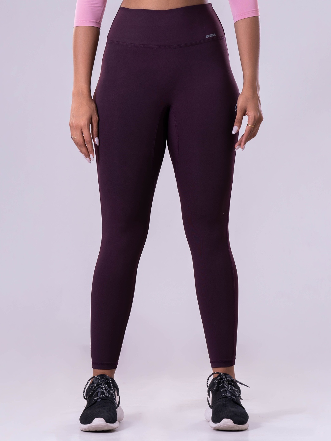 

WOMINK Women High-Rise Ankle-Length Rapid Dry Gym Tights with Ultimate Comfort, Burgundy