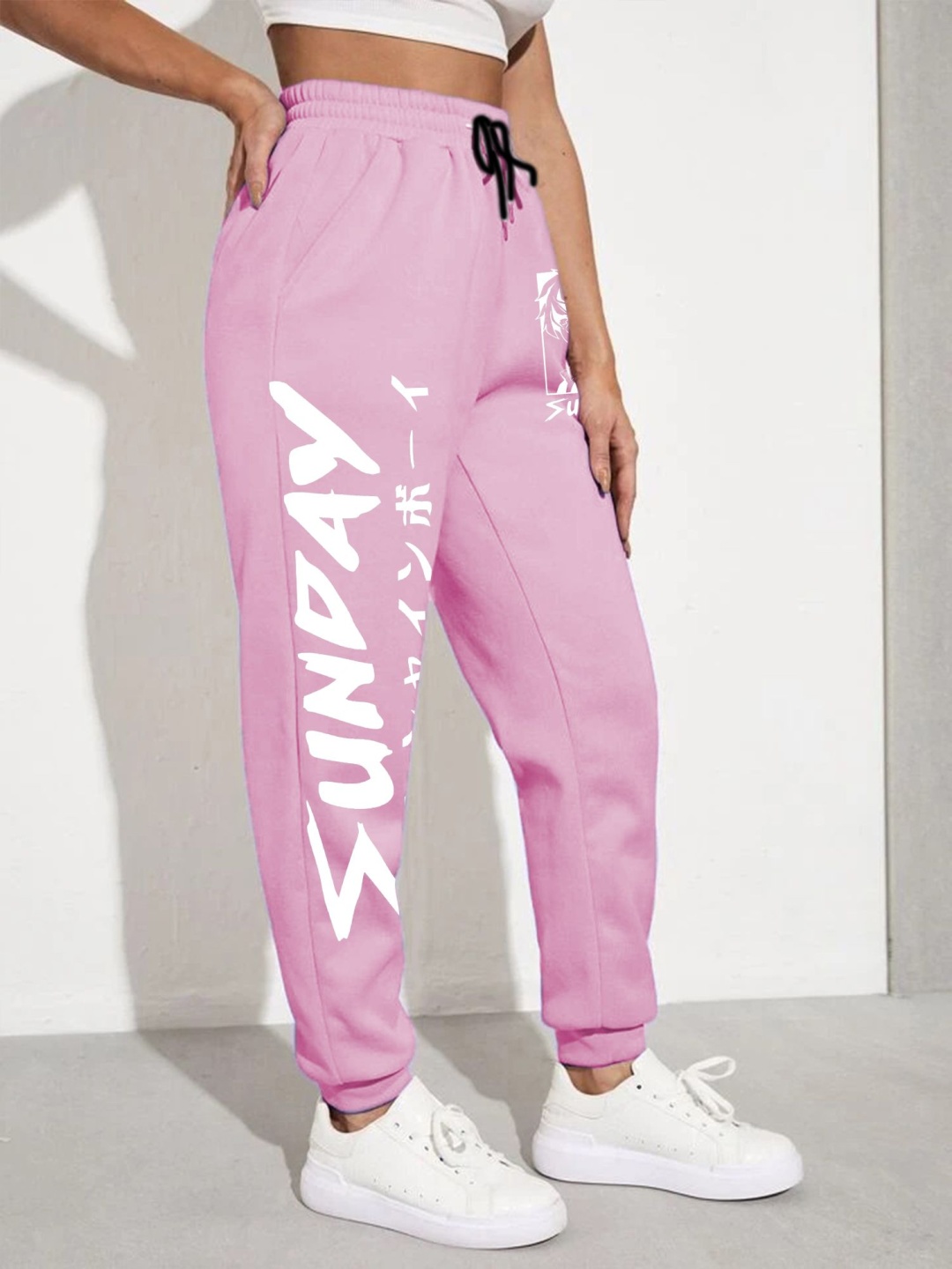 

TABADTOD Women Printed Relaxed Joggers Trousers, Pink