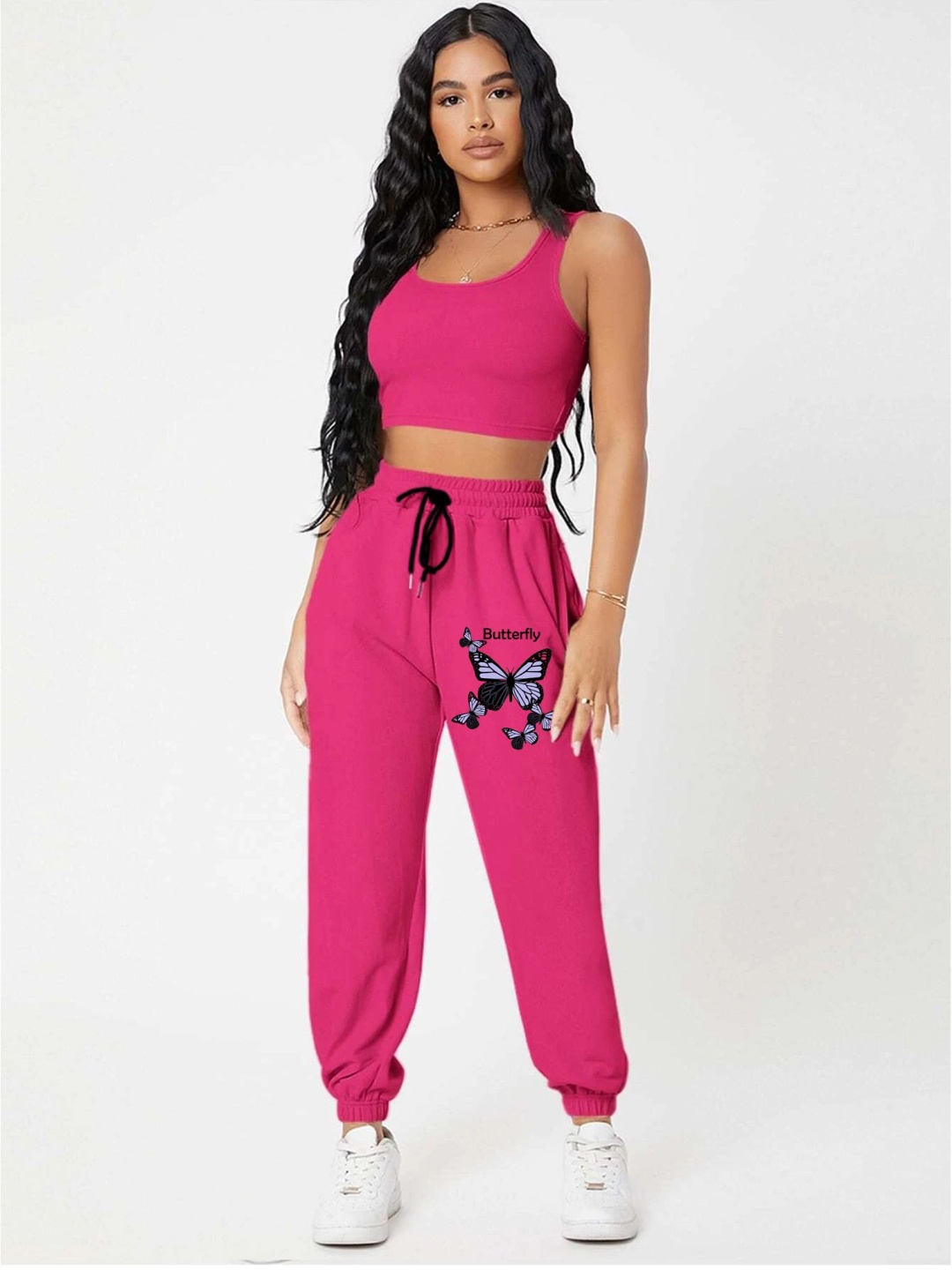 

TABADTOD Women Printed Relaxed Fit Joggers Trousers, Pink