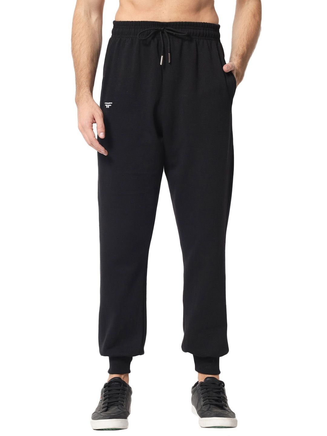 

FFLIRTYGO Men Mid Rise Joggers Track Pants, Black