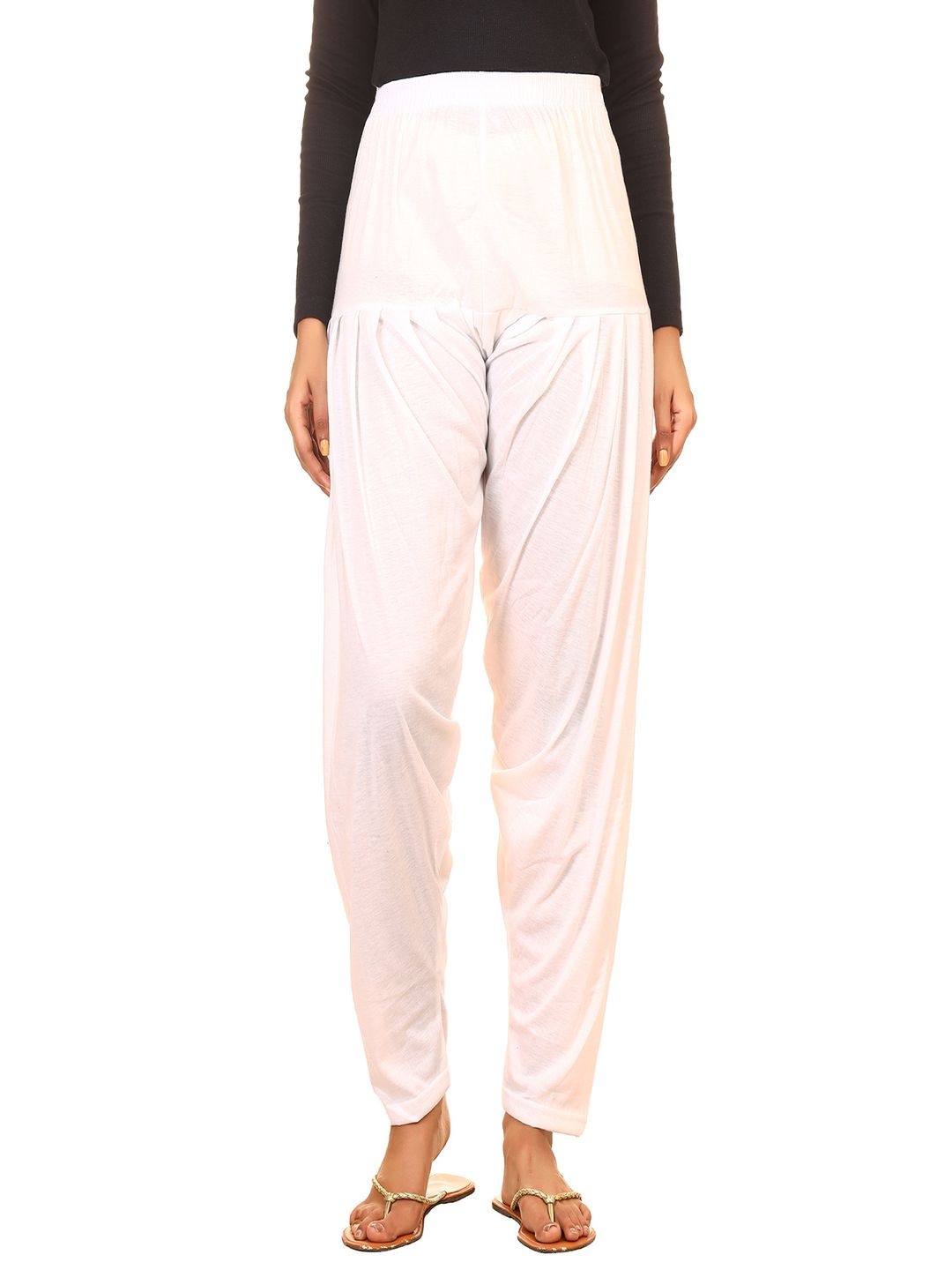 

AFRA GARMENTS Women Loose Fit High Rise Patiala, White