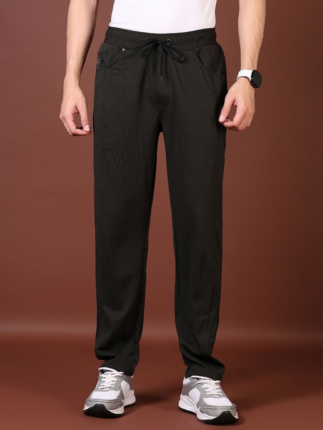 

V-Mart Men Cotton Regular Fit Track Pants, Olive