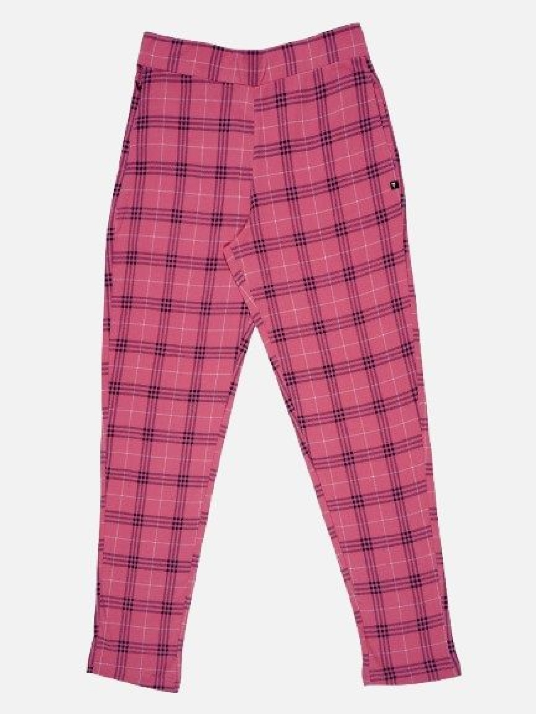 

PROTEENS Women Checked Cotton Mid-Rise Lounge Pants, Peach