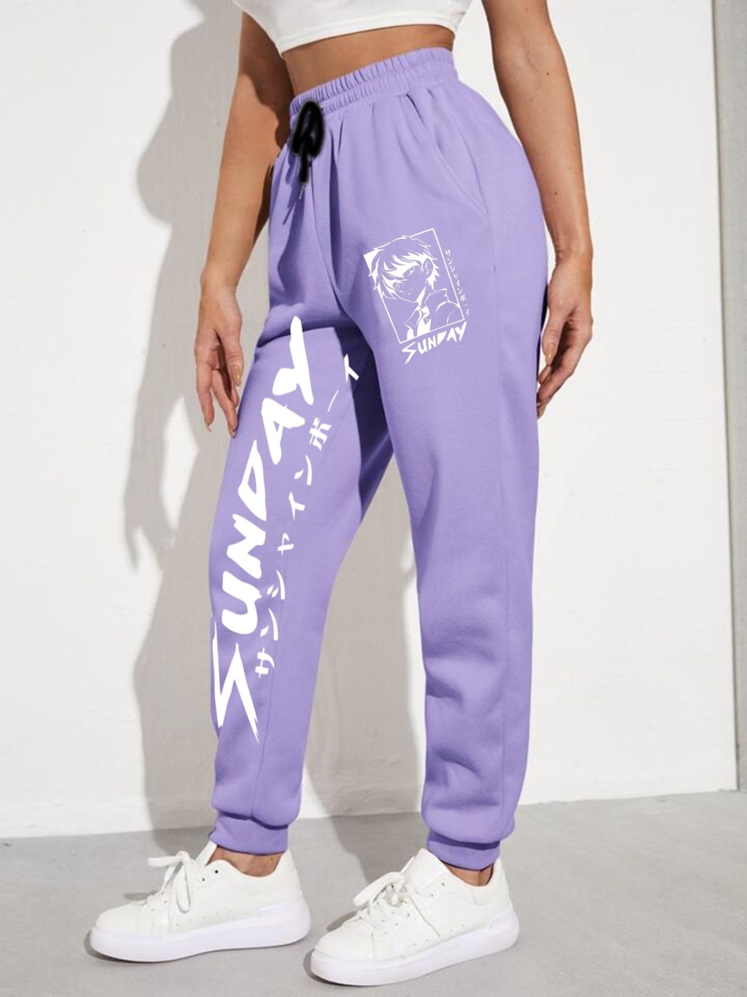 

TABADTOD Women Printed Relaxed Joggers Trousers, Purple