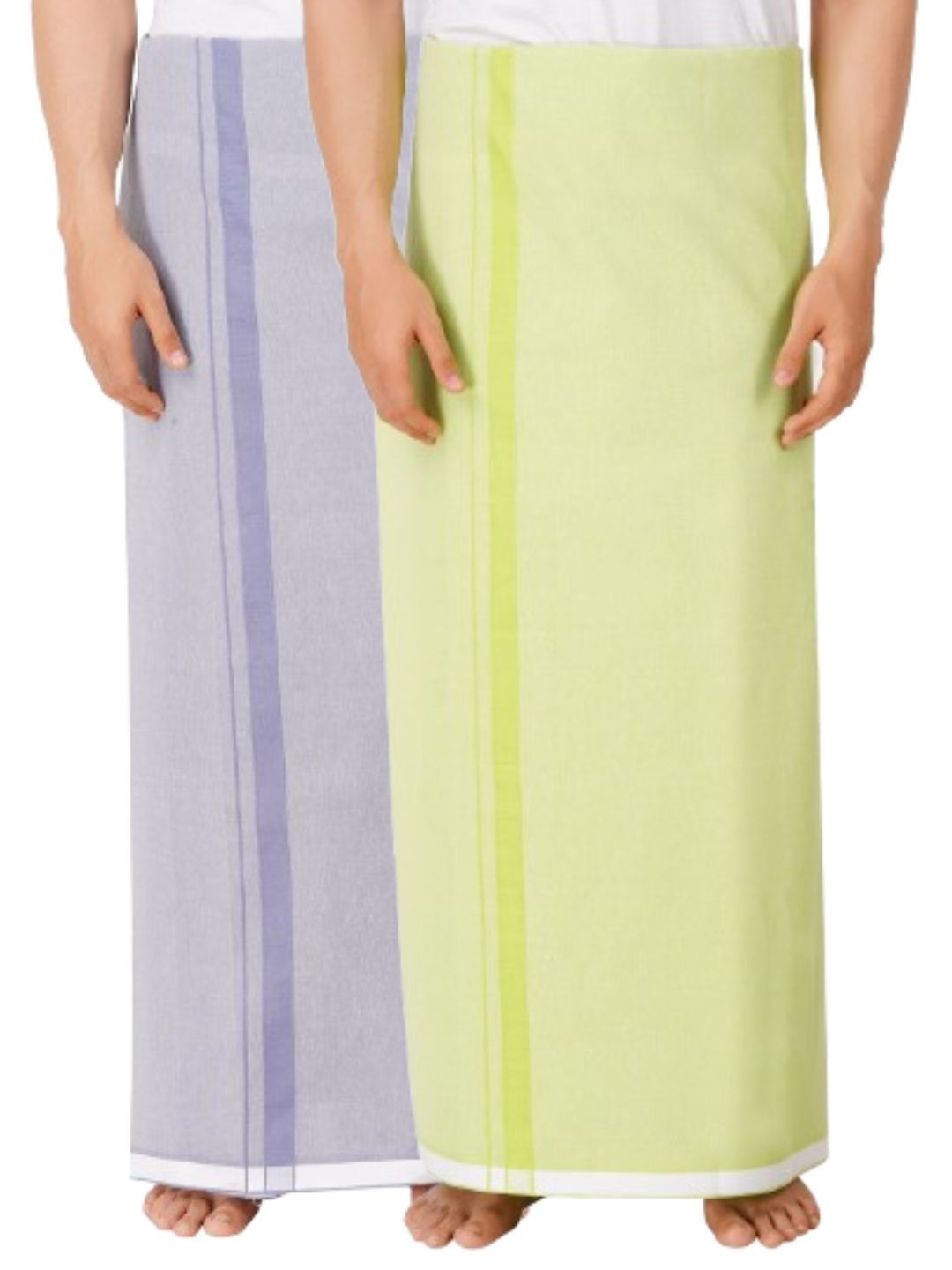 

Ethazh Pack of 2 Men Dhotis, Grey