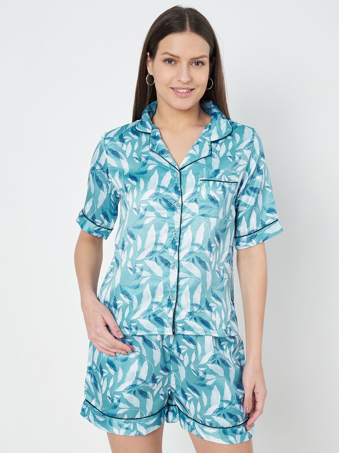 

ETC Women Printed Night suit, Blue
