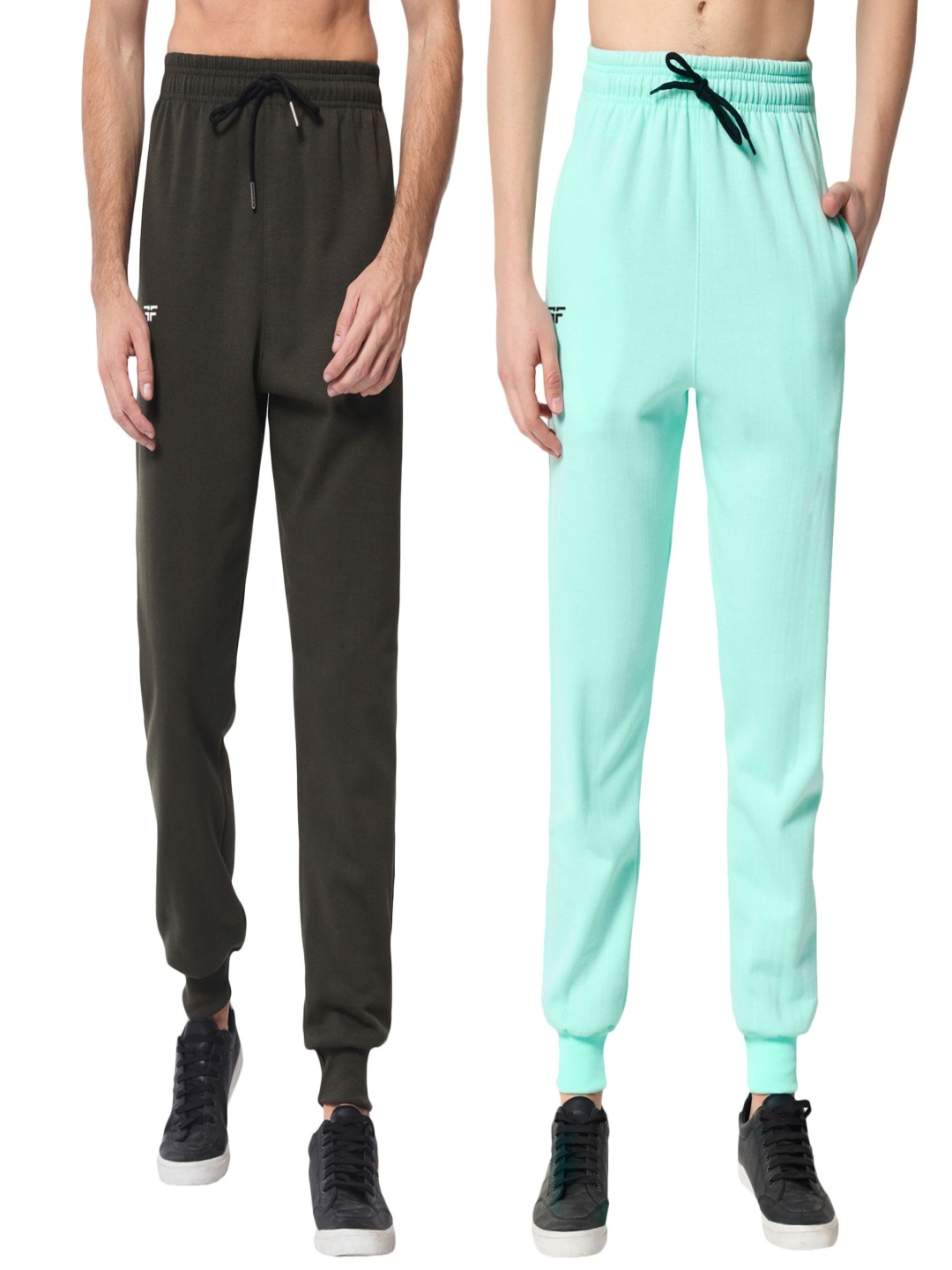 

FFLIRTYGO Men Pack Of 2 Mid-Rise Joggers, Green