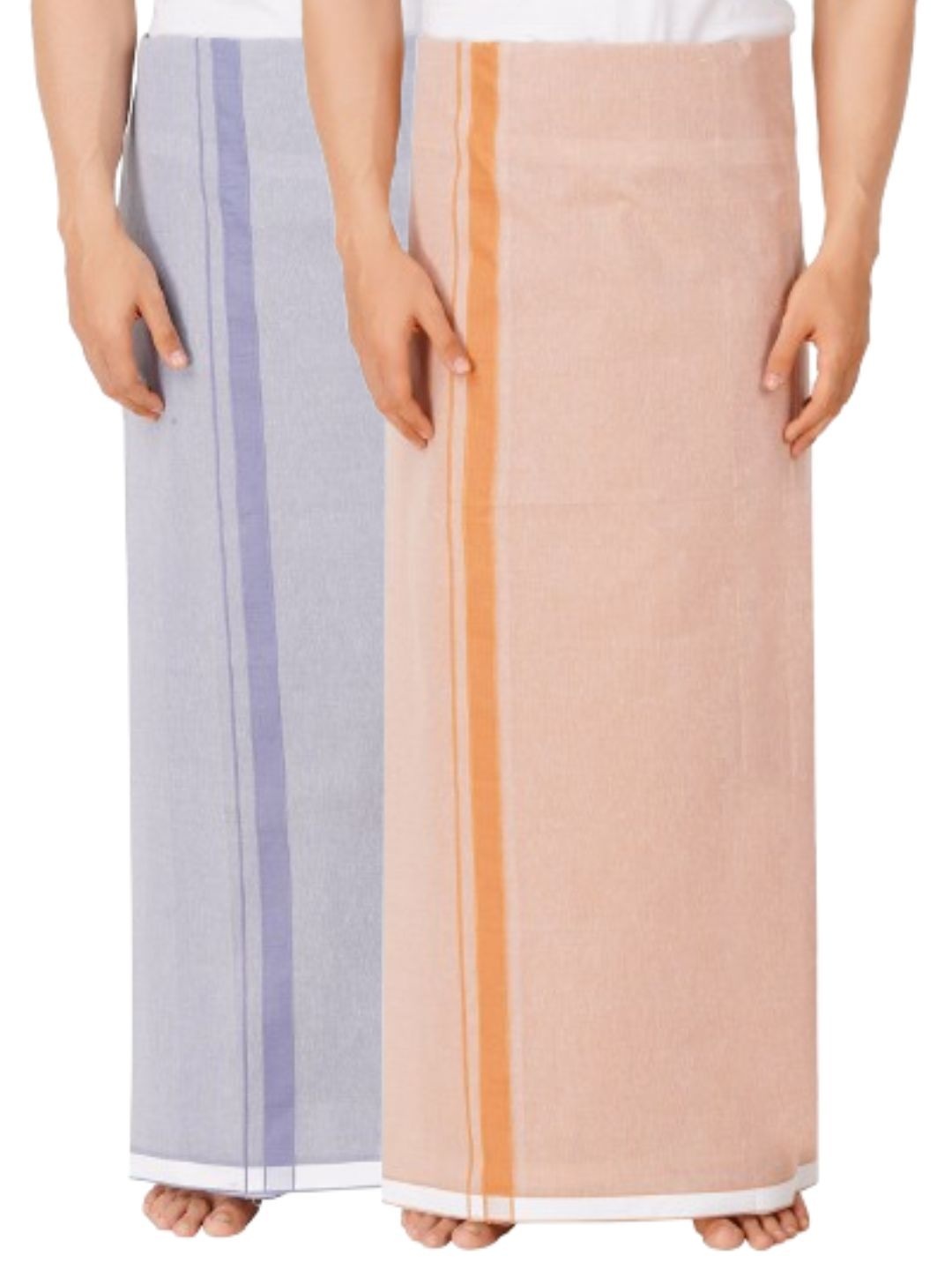 

Ethazh Pack of 2 Men Dhotis, Grey