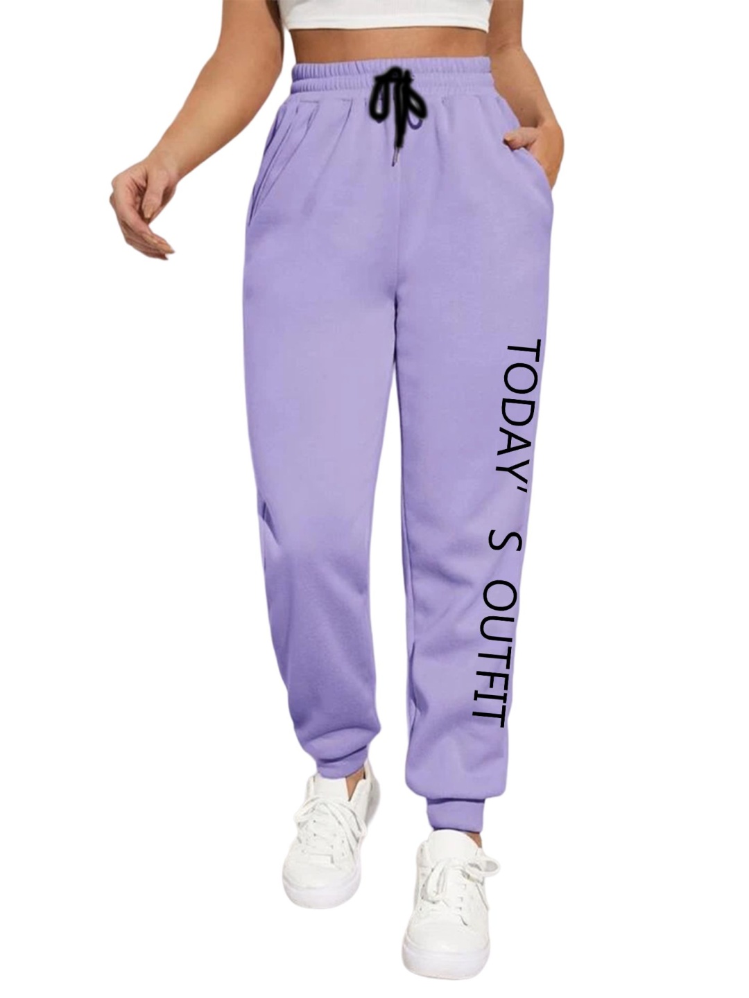 

TABADTOD Women Printed Relaxed Joggers Trousers, Purple