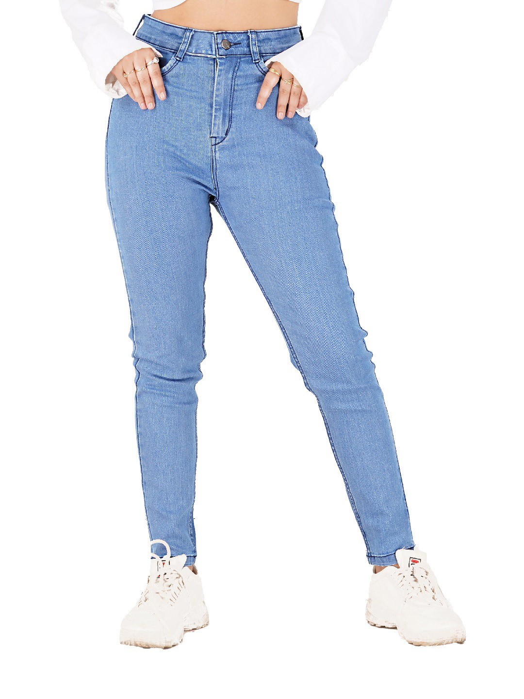 

FILLY Women Solid Skinny Fit High-Rise Jeans, Blue