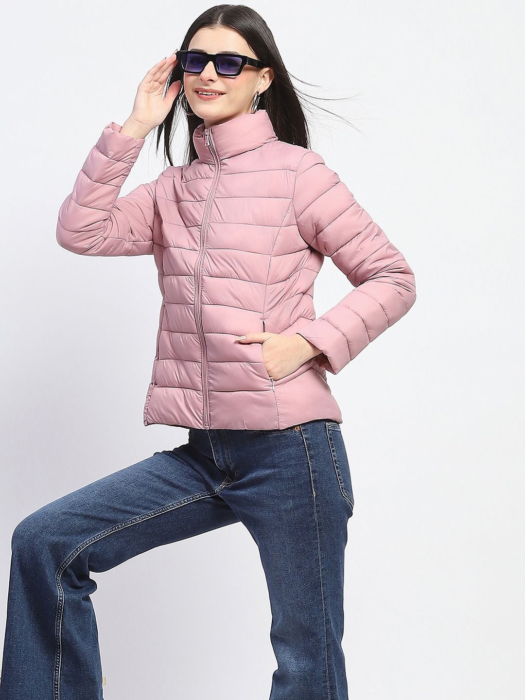 

Madame Women Camouflage Polyester Puffer Jacket, Pink