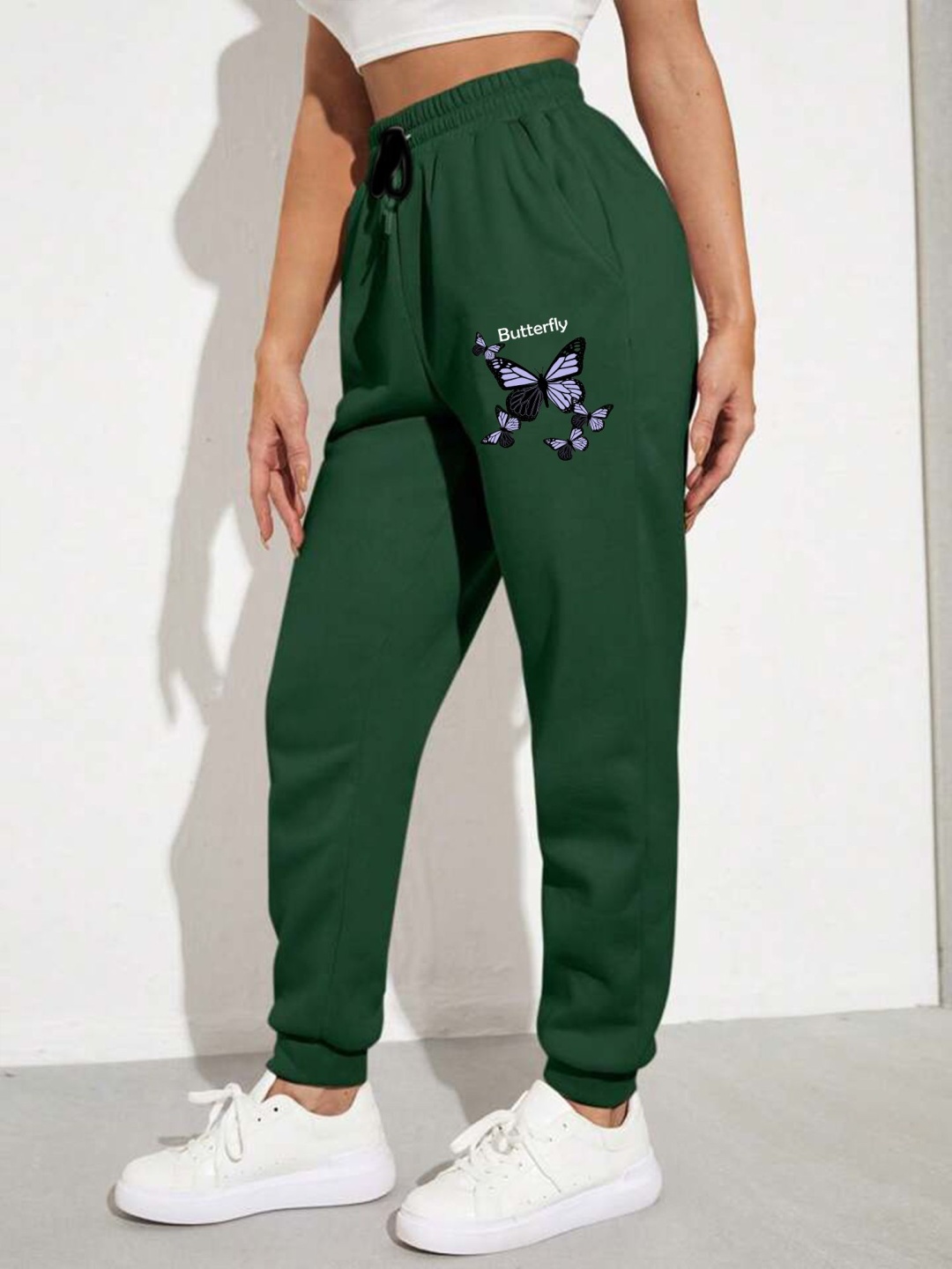 

TABADTOD Women Printed Regular Fit Mid-Rise Joggers, Green