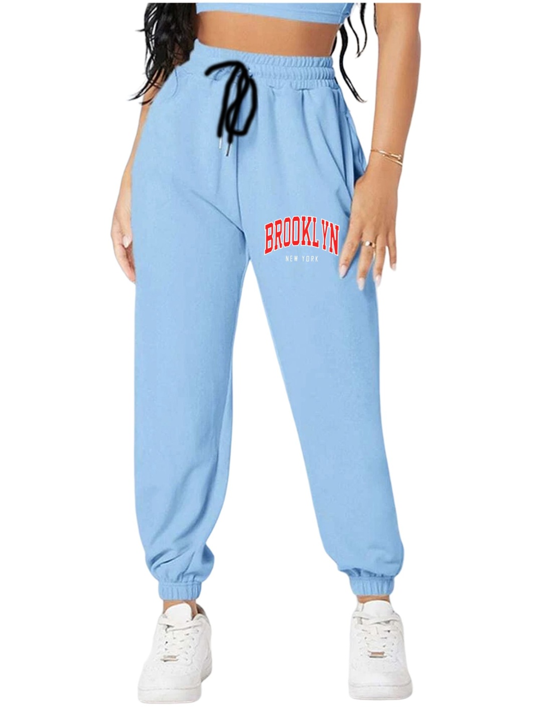 

TABADTOD Women Printed Relaxed Fit Joggers Trousers, Blue