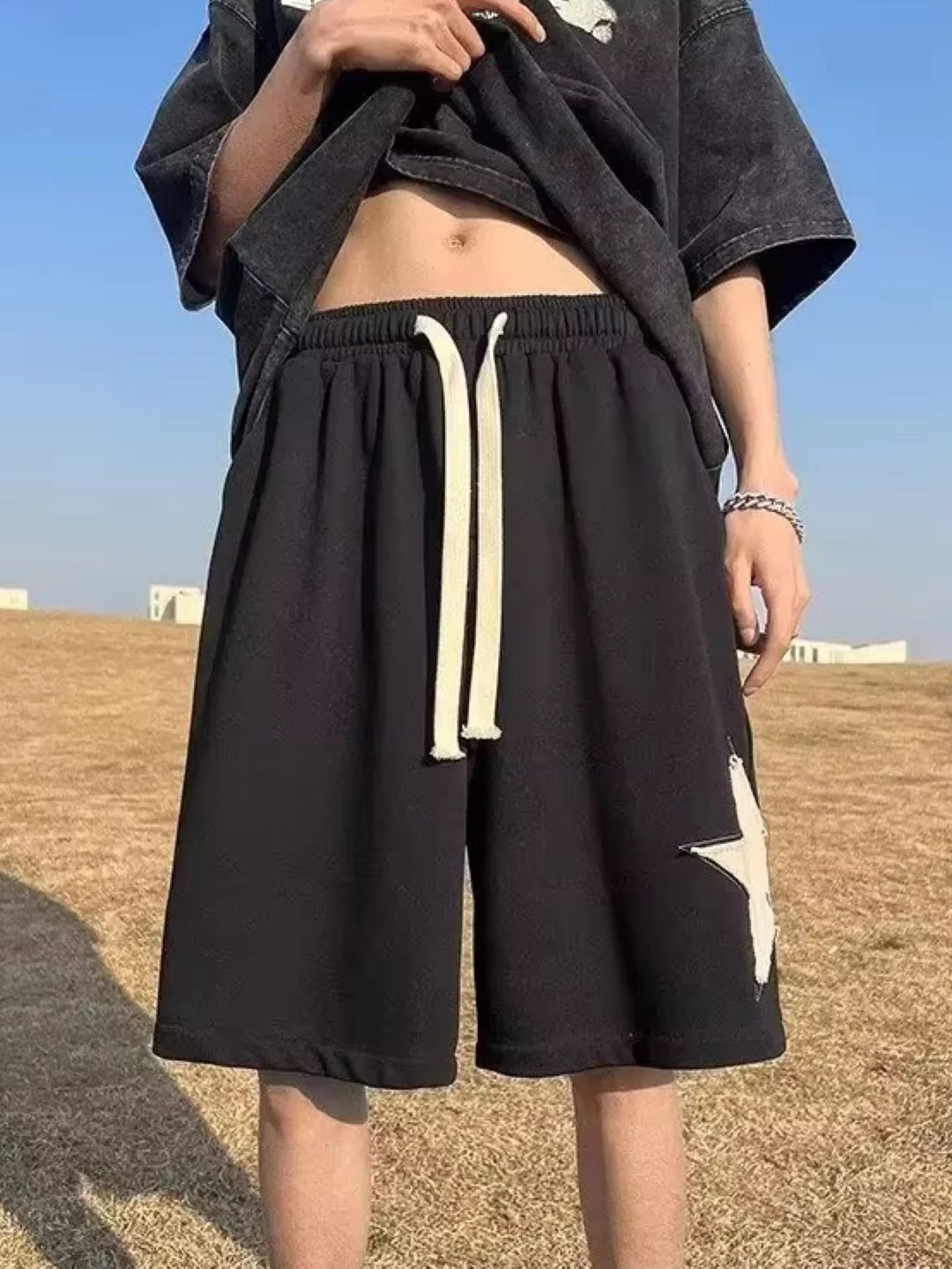 

StyleCast Men Printed Loose Fit Shorts, Black