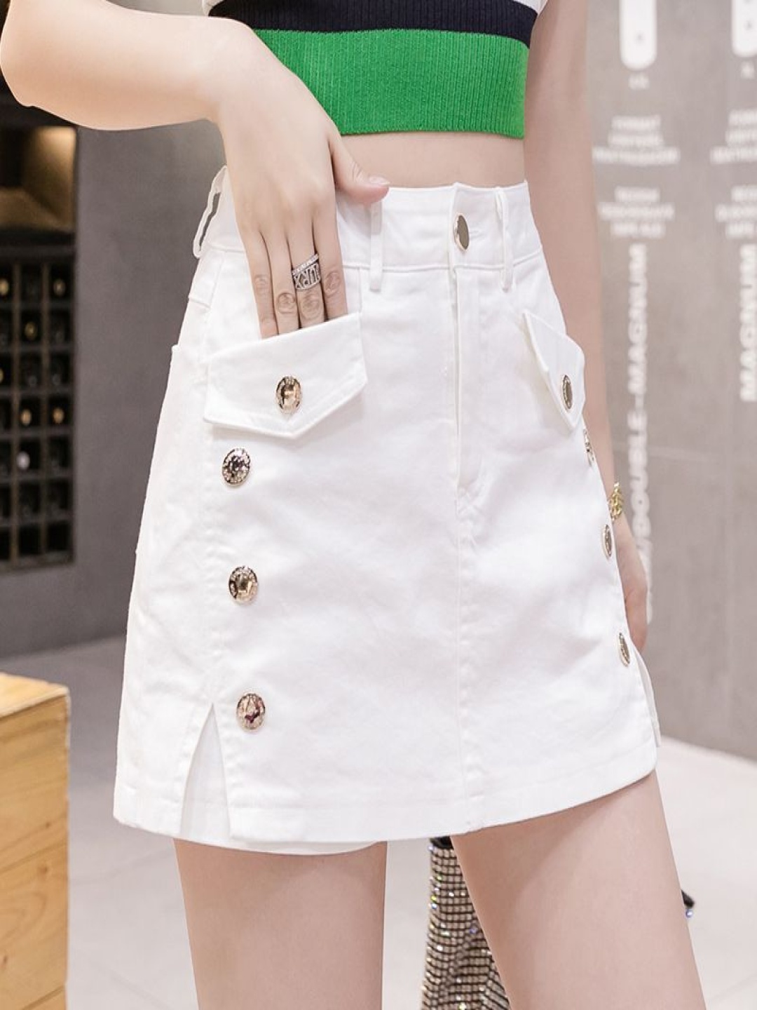 

StyleCast Women Above Knee Length Straight Skirts, White