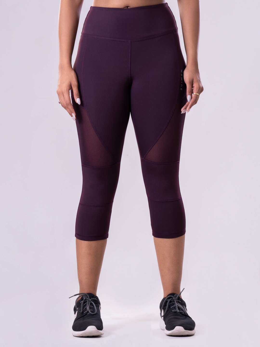 

WOMINK Powermesh Women Rapid Dry High-Rise Gym Tights, Burgundy