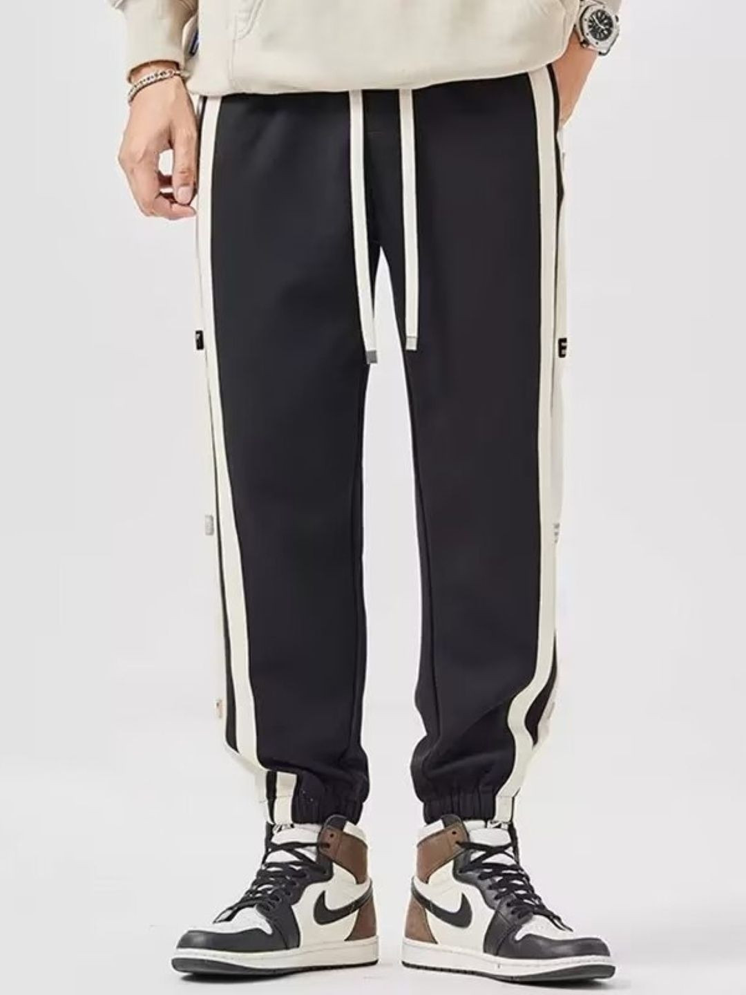 

StyleCast Men Striped Original Regular Trousers, Black