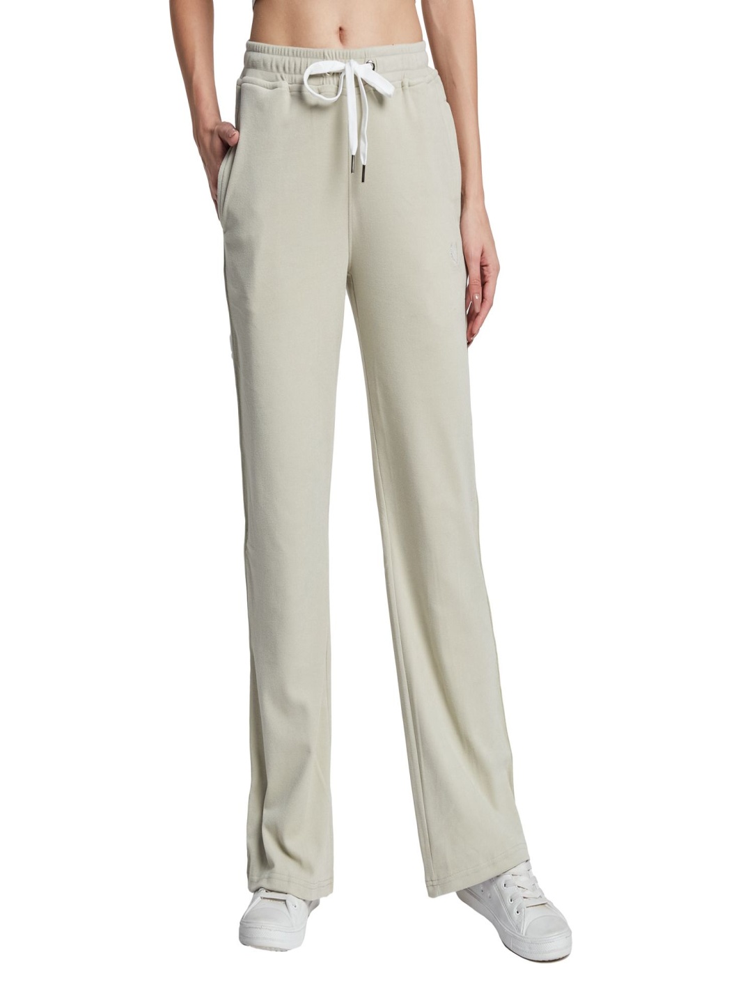 

METTLE Women Mid Rise Track Pants, Off white