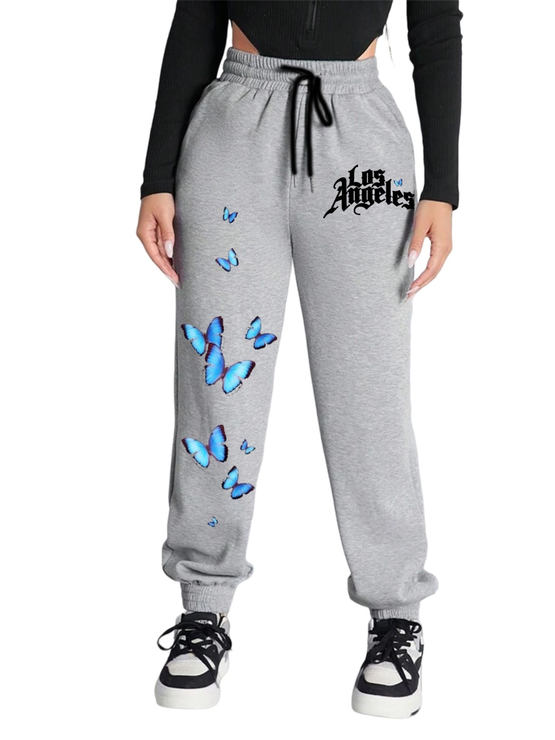 

TABADTOD Women Printed Relaxed Joggers Trousers, Grey
