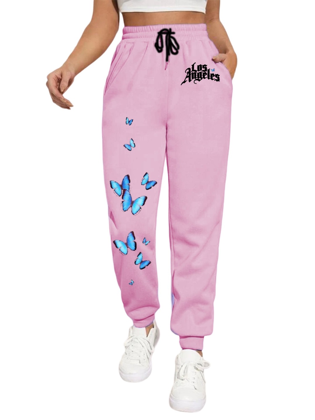 

TABADTOD Women Printed Relaxed Joggers Trousers, Pink