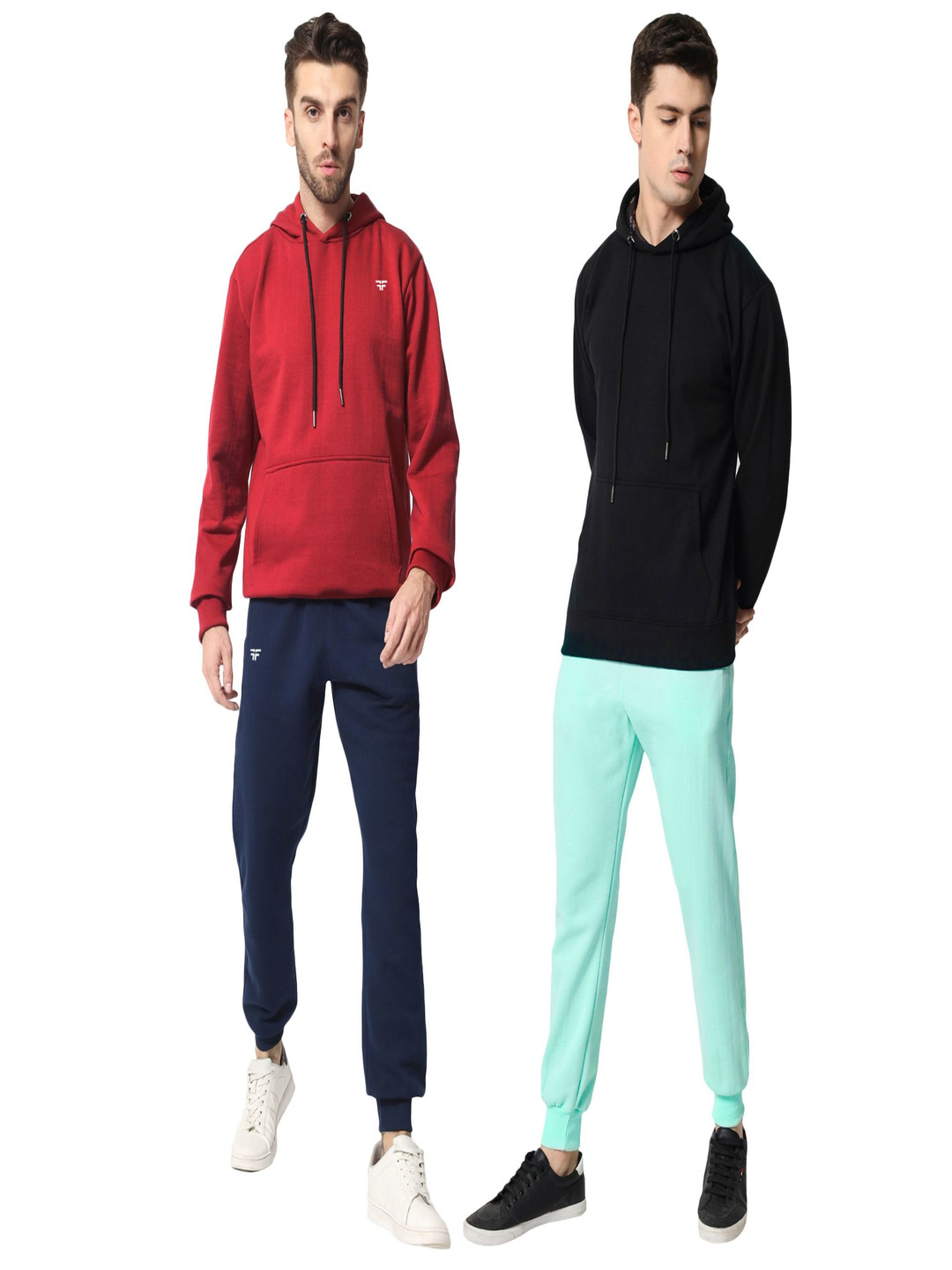 

FFLIRTYGO Men Pack Of 2 Mid-Rise Joggers, Navy blue