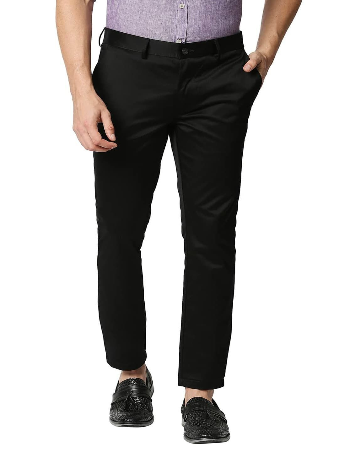 

Basics Men Tapered Fit High-Rise Chinos Trousers, Black