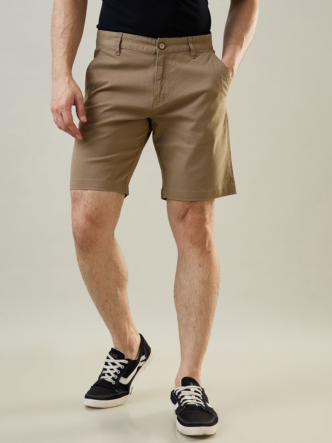 

TIM PARIS Men Mid-Rise Shorts, Brown