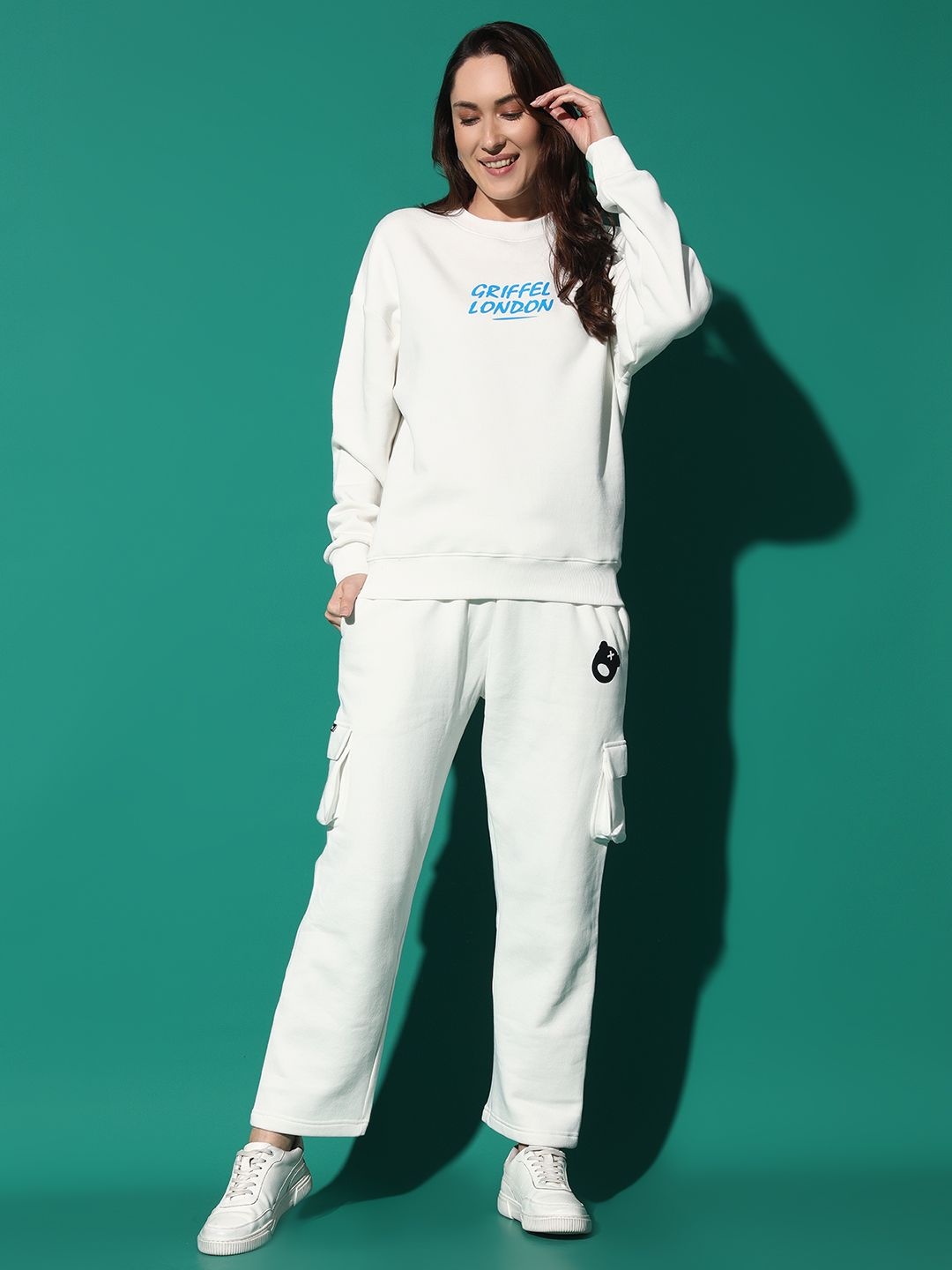 

GRIFFEL Printed Oversized Fit Tracksuit, White