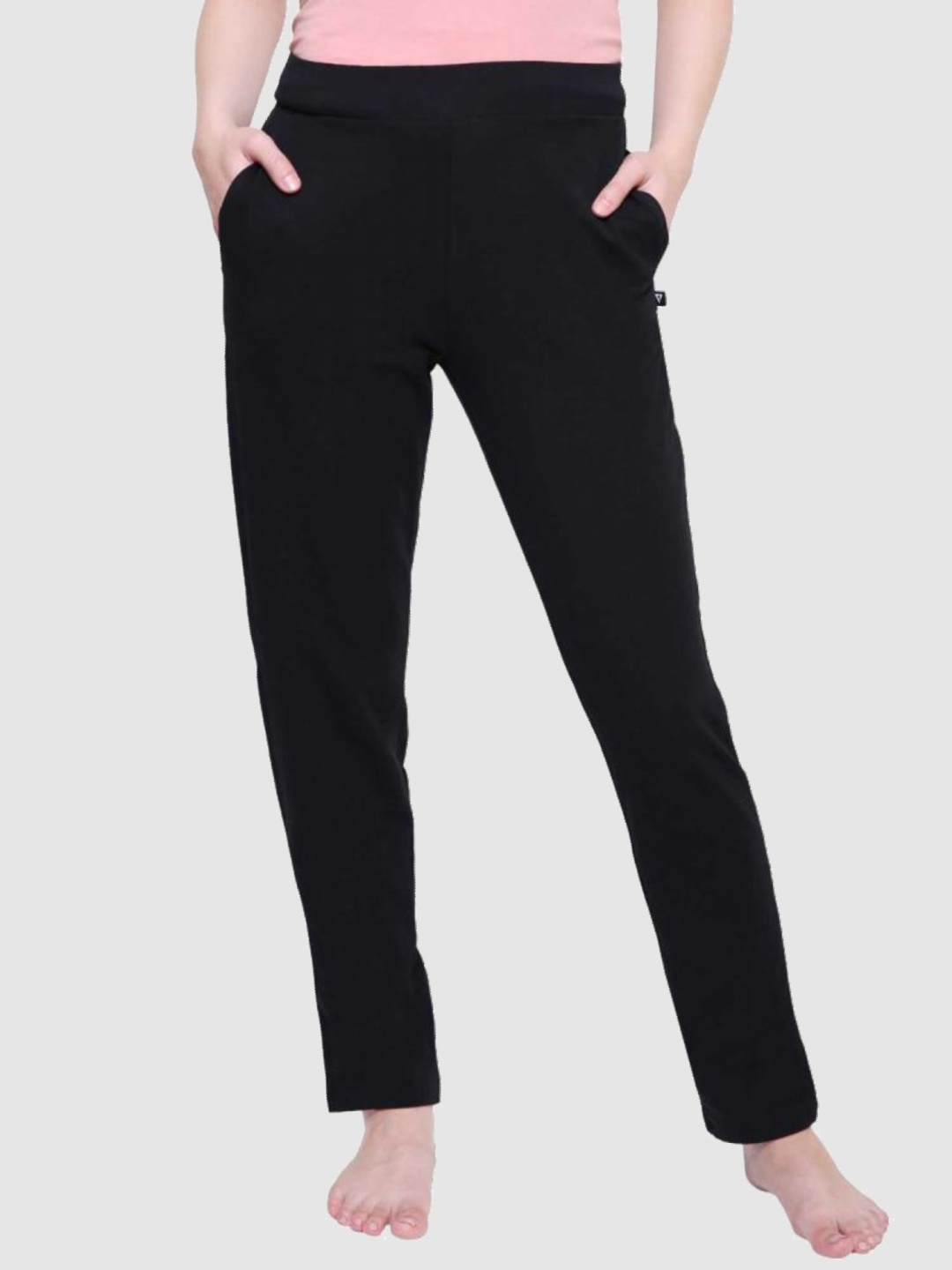 

PROTEENS Women Pure Cotton Mid Rise Lounge Pants, Black