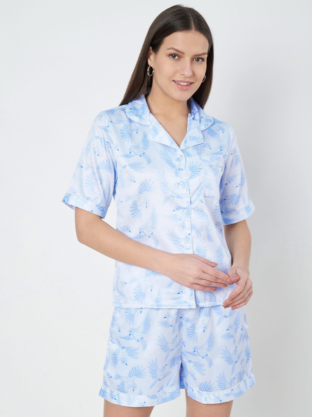 

ETC Women Printed Night suit, Blue