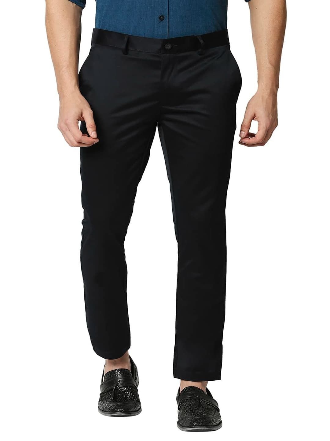 

Basics Men Tapered Fit High-Rise Chinos, Black