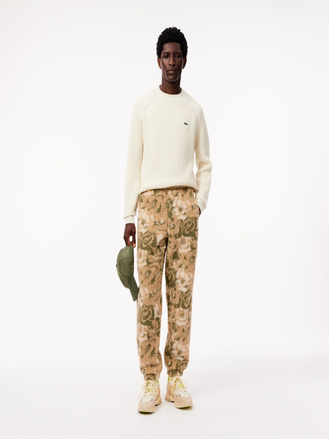 

Lacoste Men Printed Mid-Rise Joggers, Beige