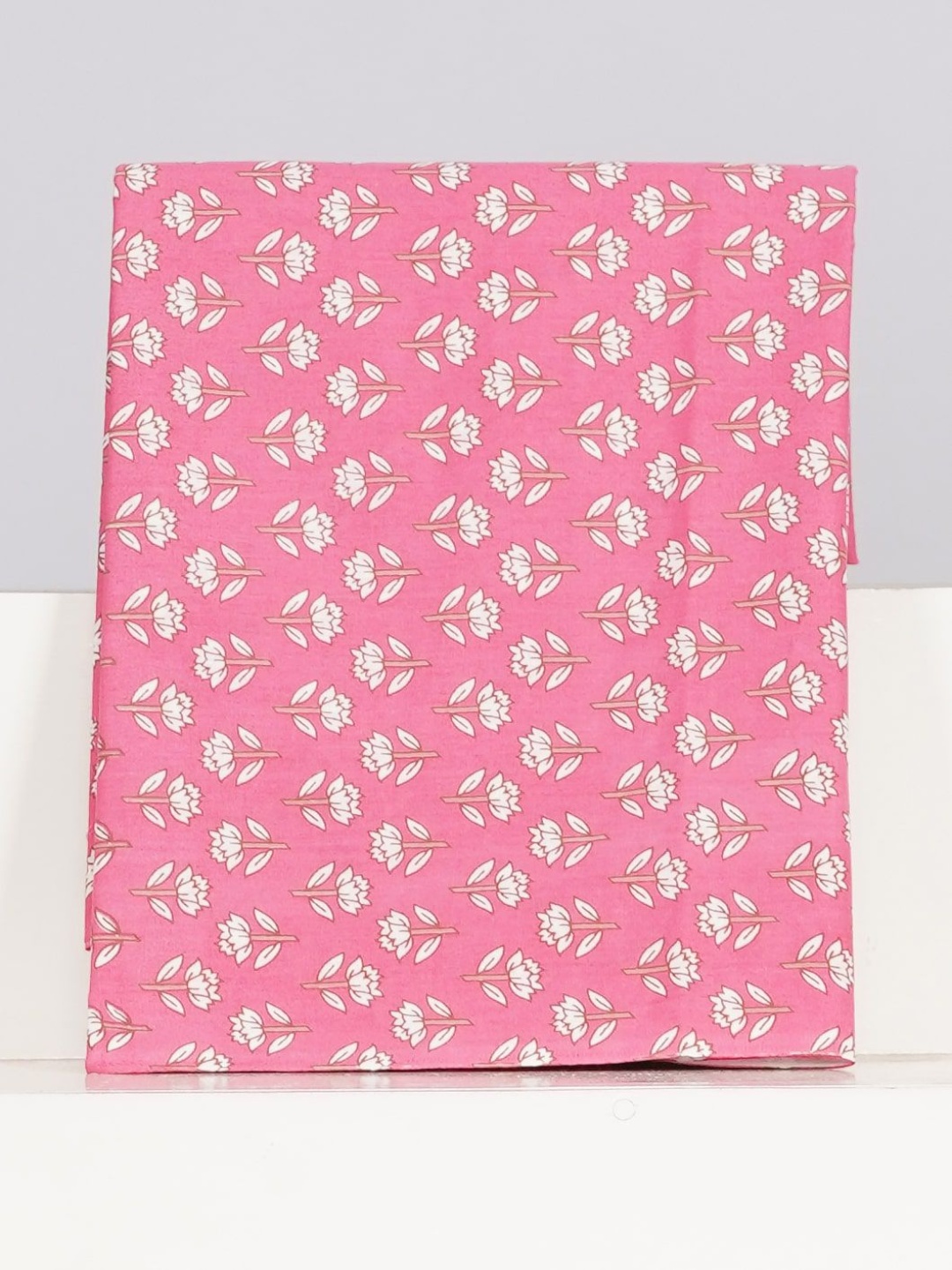 

JALTHER Floral Printed Pure Cotton Unstitched Dress Material, Pink