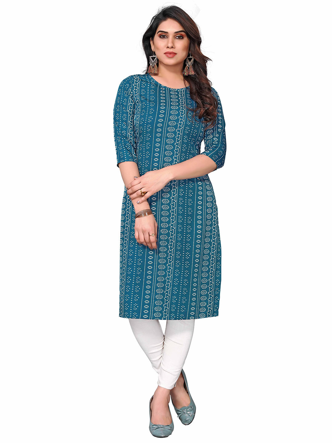 

KETAKI FASHION Geometric Printed Straight Kurta, Blue