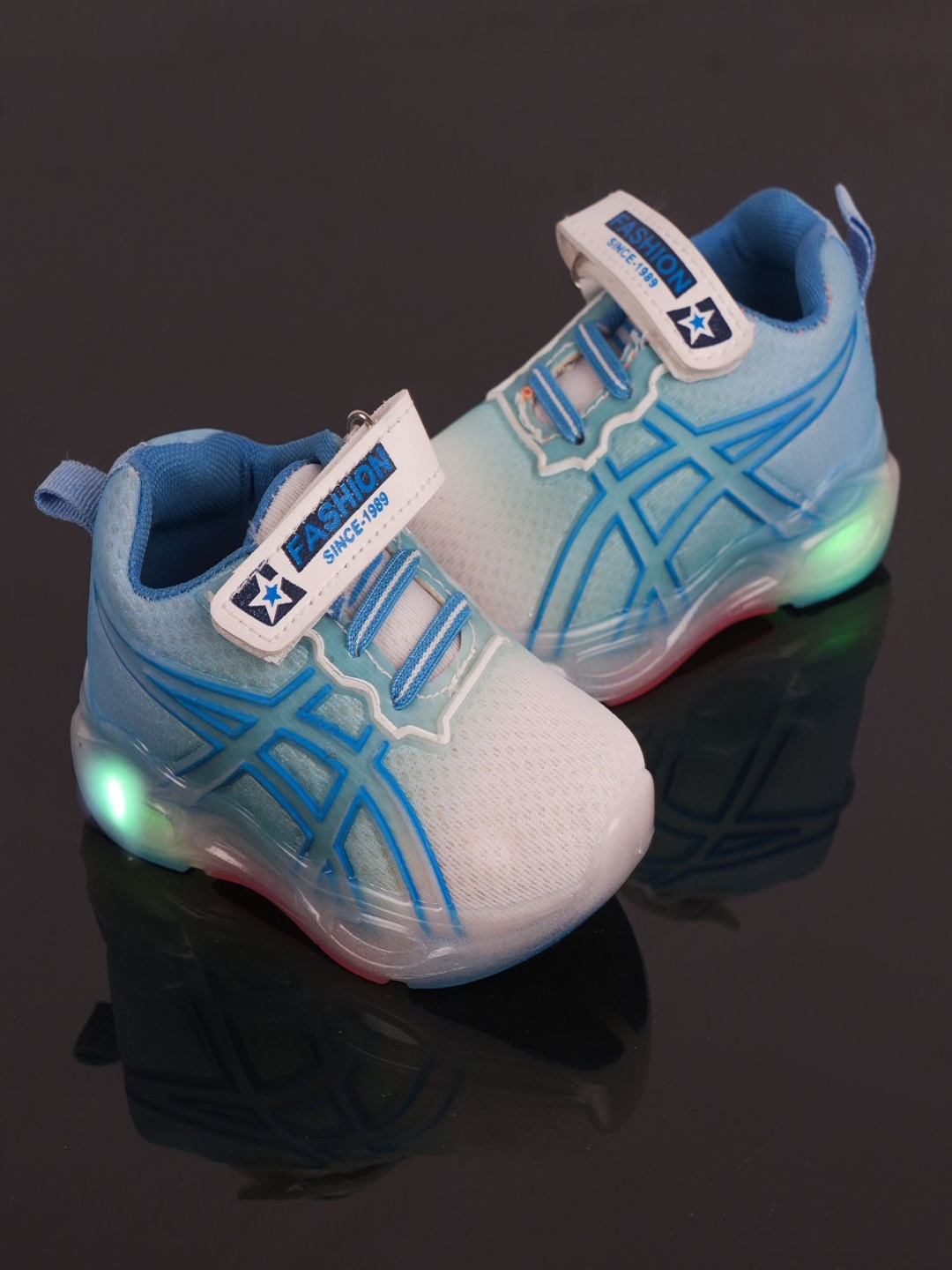

Happy Feet Kids Printed Mid-Top LED Sneakers, Blue