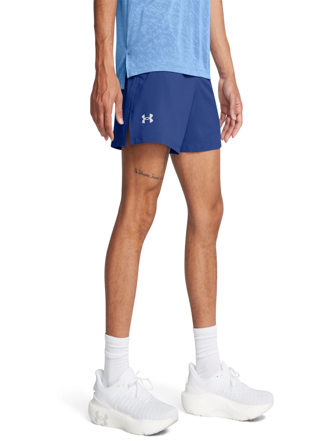 

UNDER ARMOUR UA Launch Men Slim Fit Mid Rise Above Knee Unlined 5" Shorts, Blue