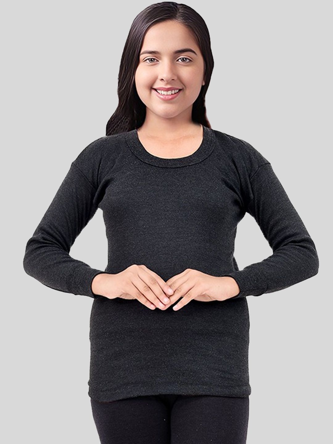 

SPORTO Girls Round Neck Full Sleeve Thermal Set, Black