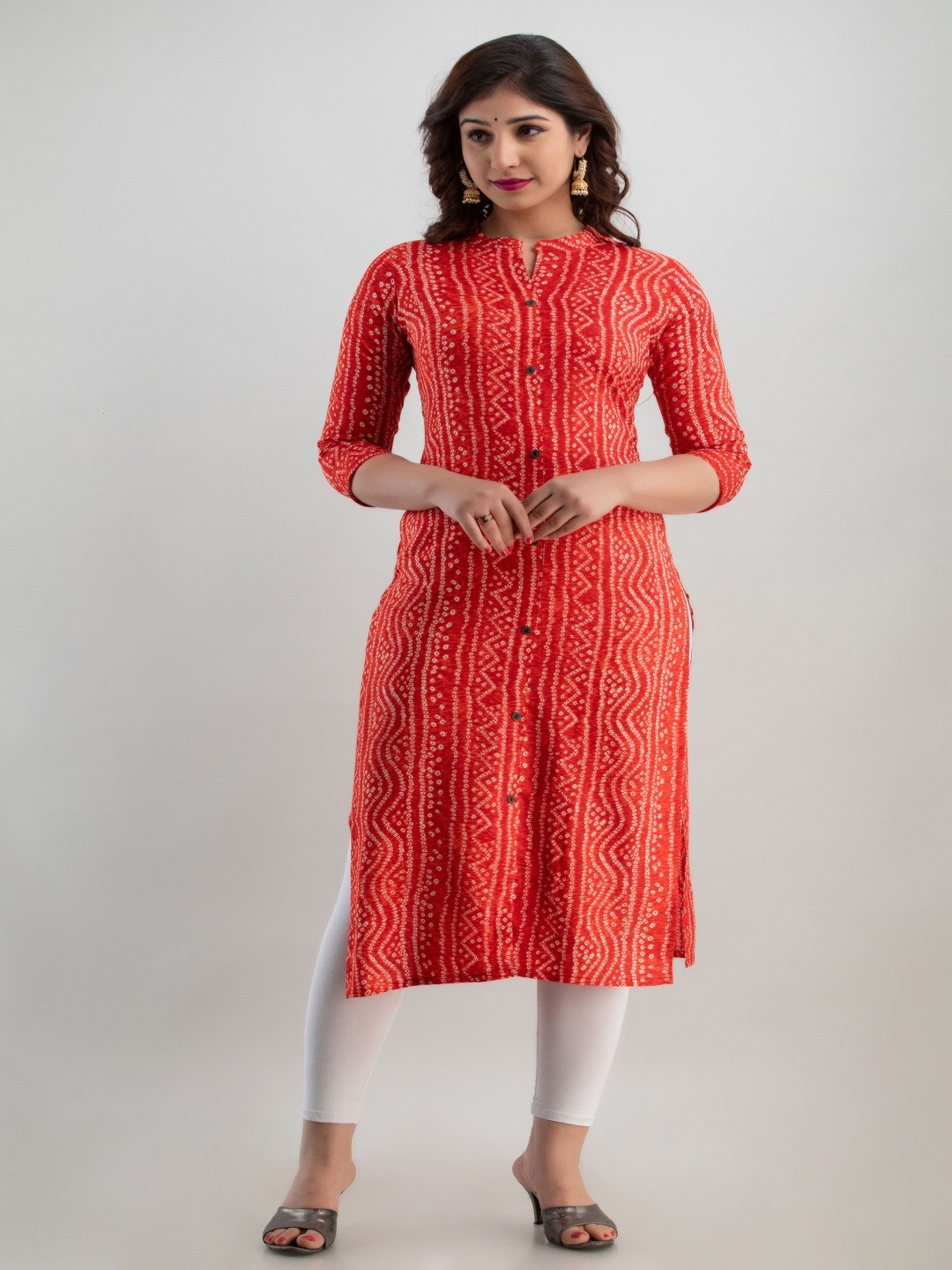 

PARIKSHIT Bandhani Printed Staight Kurta, Orange