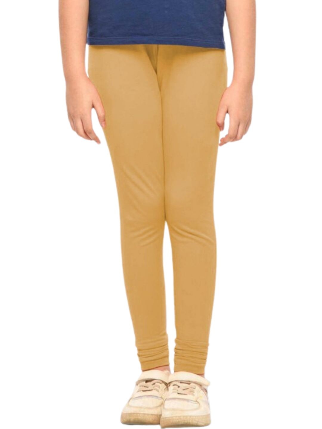 

FRENCH KLEIDER Girls Mid-Rise Churidar-Length Leggings, Beige