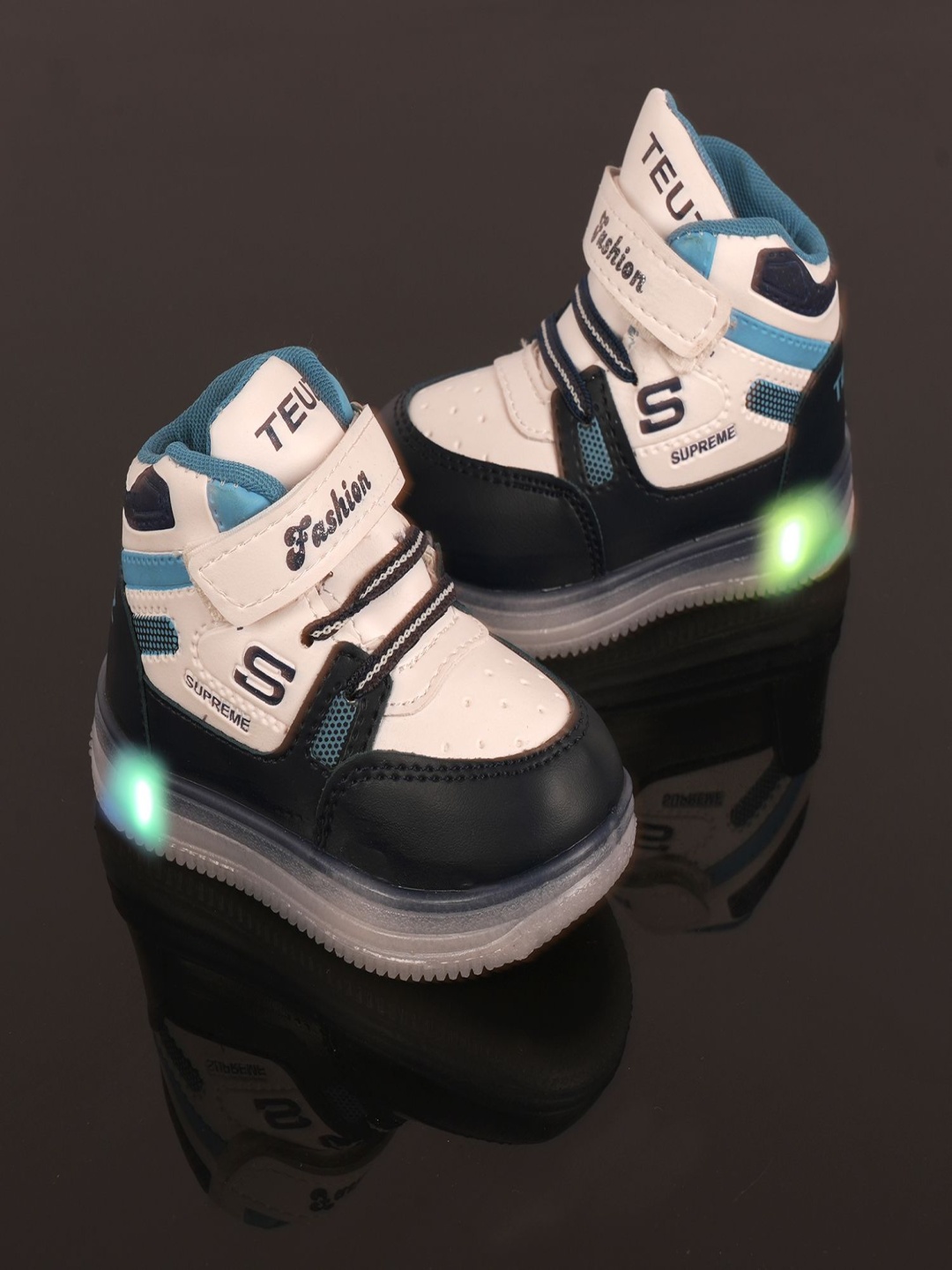 

Happy Feet Kids Printed Mid-Top LED Sneakers, White
