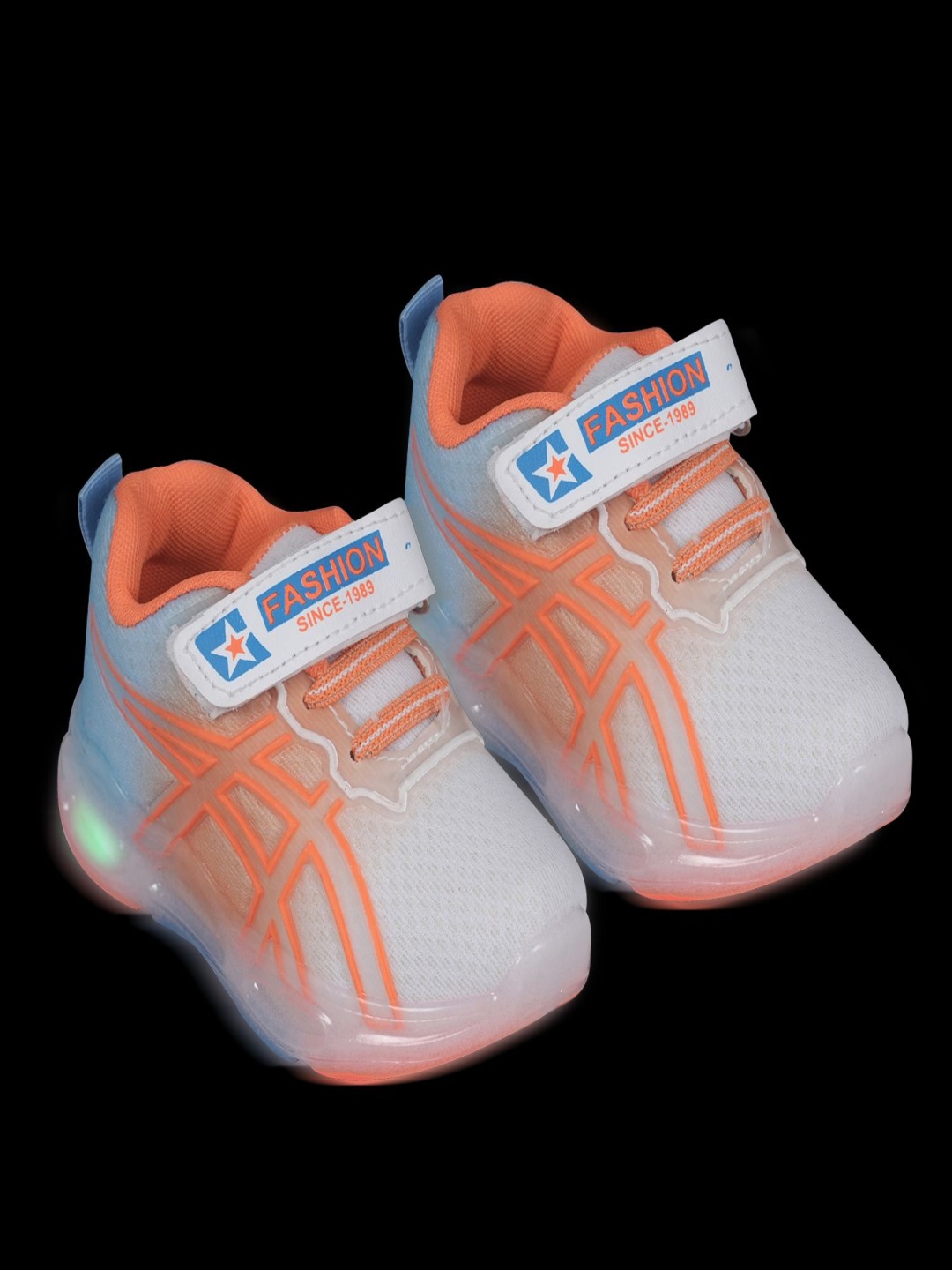 

Happy Feet Kids Printed LED Sneakers, Orange