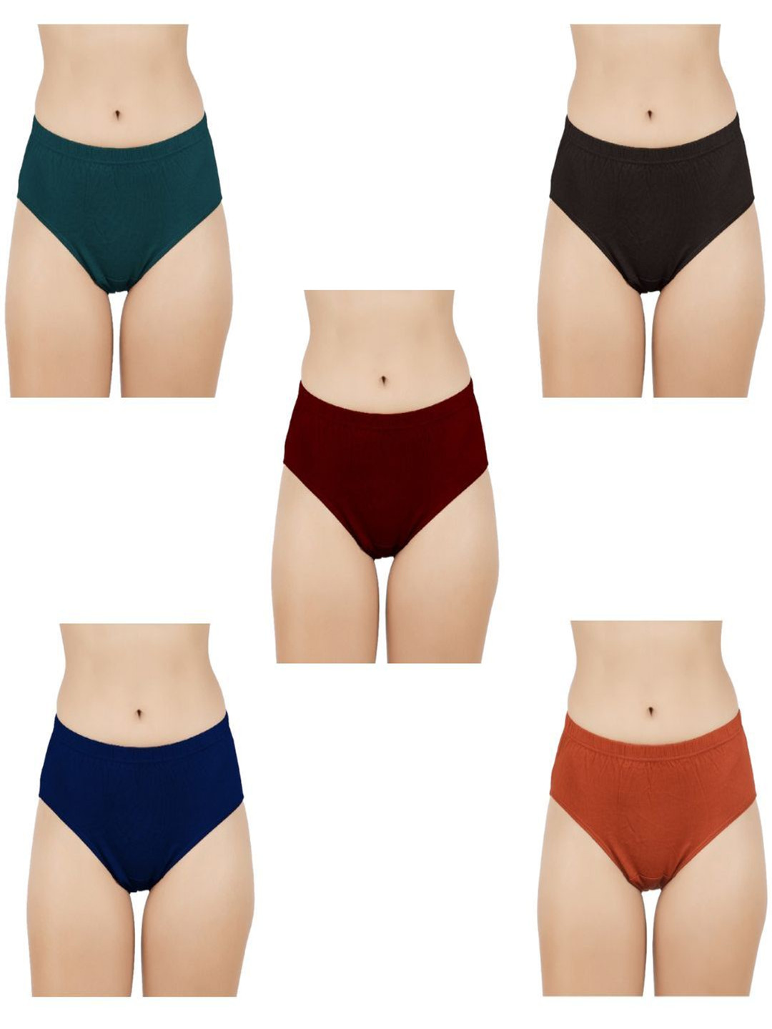 

YELLOWDELIGHT Girls Pack Of 5 Mid-Rise Hipster Briefs, Green