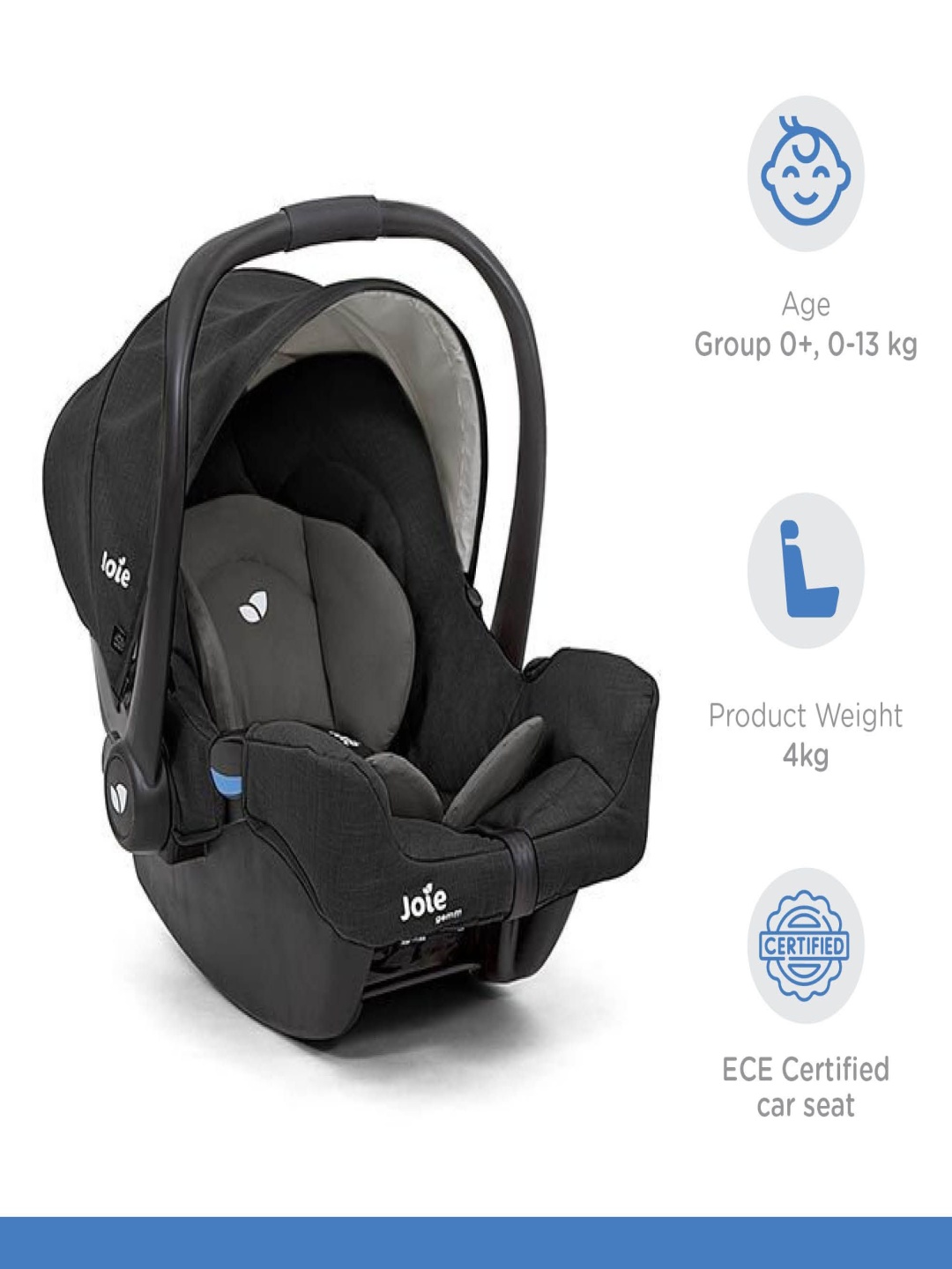 

Joie Infant Carrier Gemm Shale Birth+ to 13 Kg Car Seats, Black