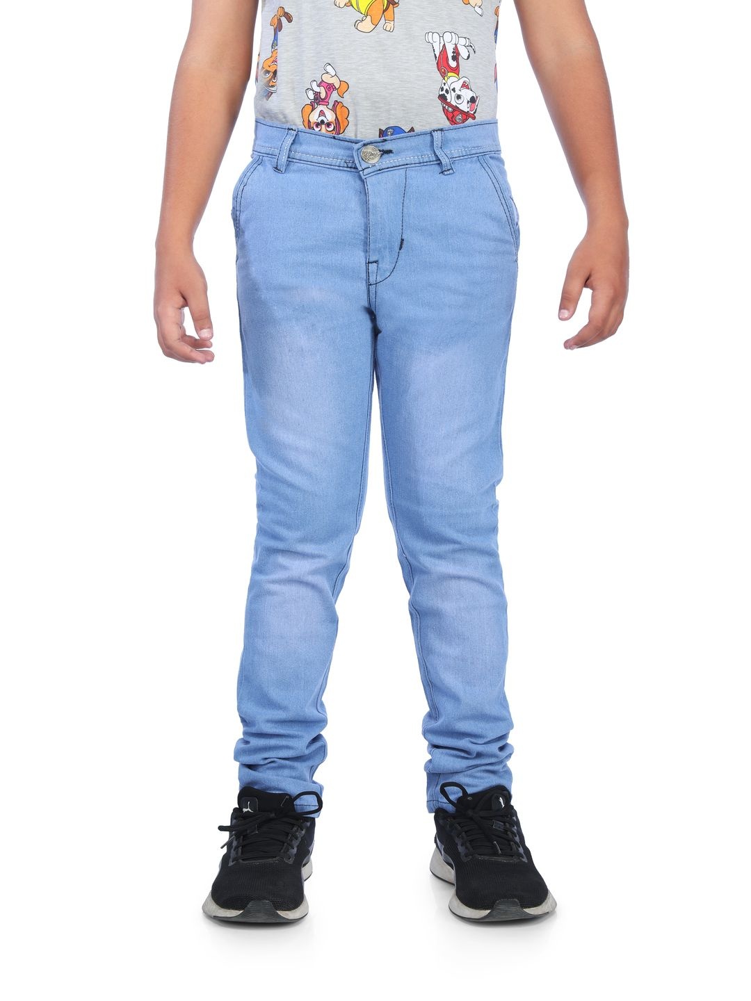 

GUCHU Boys Slim Fit Mid Rise Light Fade Jeans, Blue