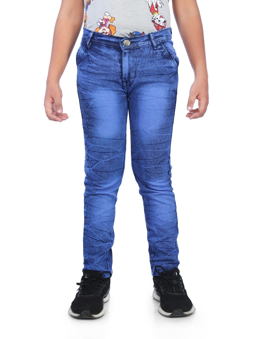 

GUCHU Boys Slim Fit Mid Rise Heavy Fade Jeans, Blue