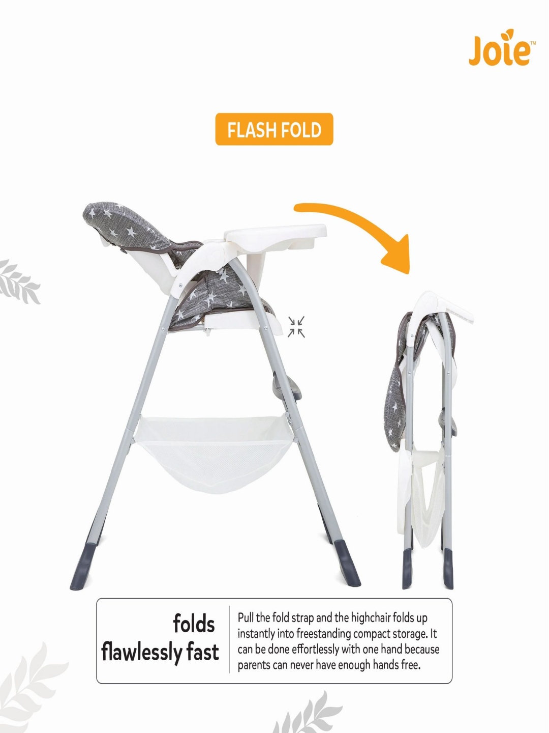 

Joie Kids Grey & White Printed Baby Feeding Cushion High Chair