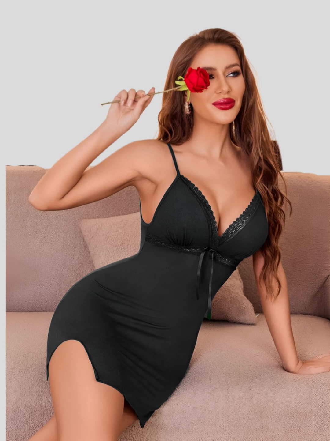 

Herryqeal Women Shoulder Straps Baby Doll, Black