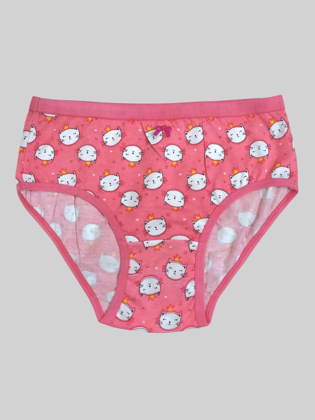 

DChica Pack Of 3 Printed Cotton Comfortable Mid Waist Hipster Briefs, Pink